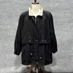 Carlo Briani Jacket Mens 2XL Black Long Zip Snap Car Coat Removable Liner